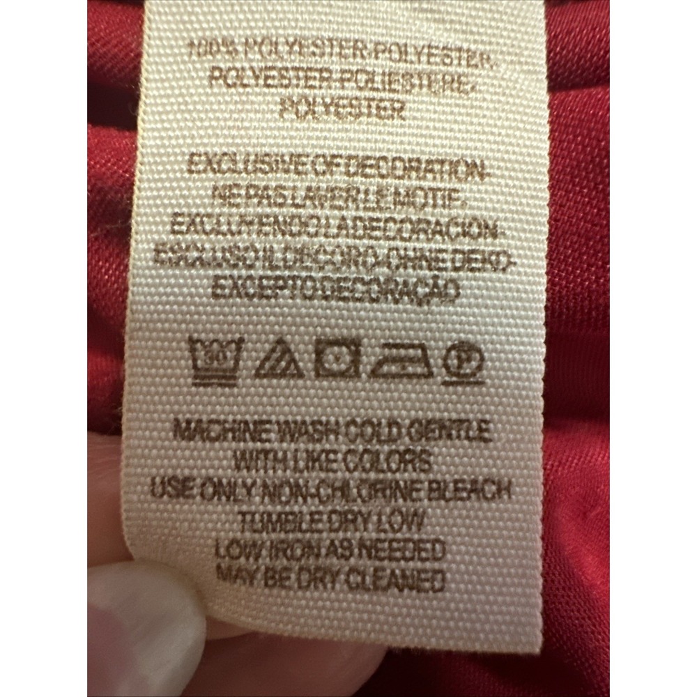 Free People Red Velvet Mini Dress Embroidered Details Size Small - Picture 12 of 13